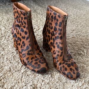Madewell The Amalia Leopard Print Ankle Booties